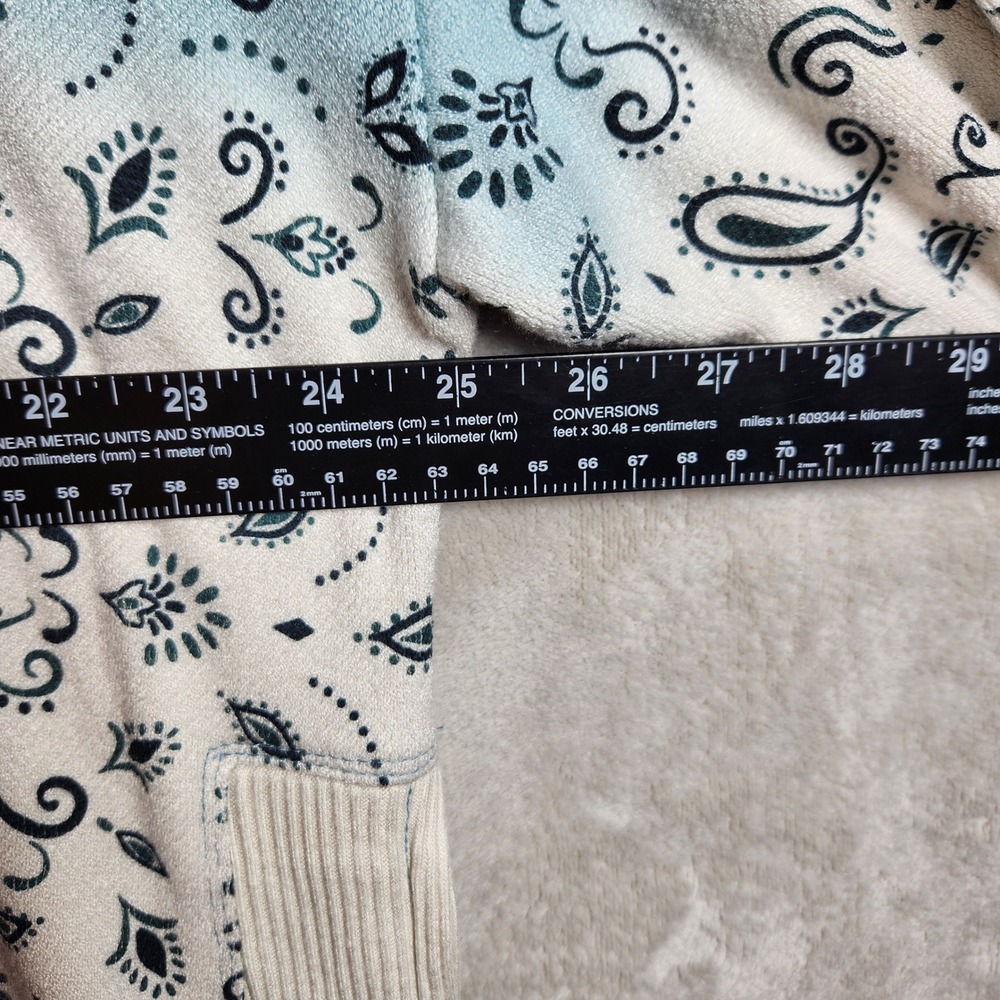Democracy Sweater Womens Plus 2X Blue Bandana Paisley Ombre Boho Classic NEW - Picture 8 of 9